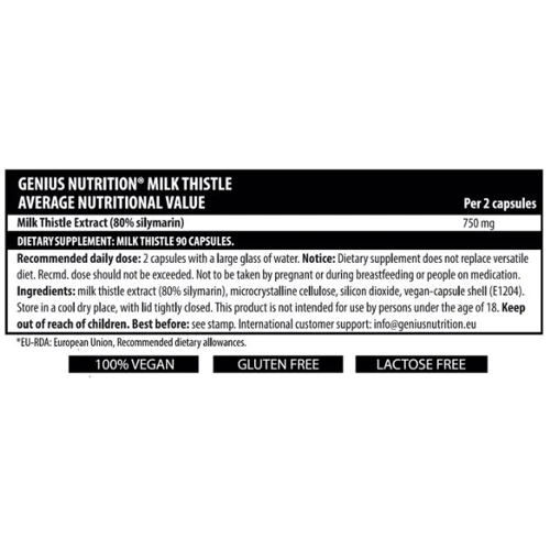 Genius Nutrition Milk Thistle Расторопша 90 капсул: Пол Унисекс