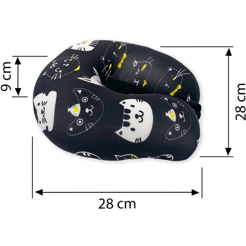 Подушка SoundSleep рогалик 30x30 см черно-белые коты (653590749356): Наполнитель силиконизированные полиэстеровые шарики