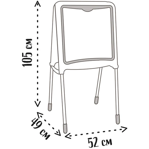 Двусторонний мольберт Smoby Буквы и цифры на металлических ножках с аксессуарами (410308)