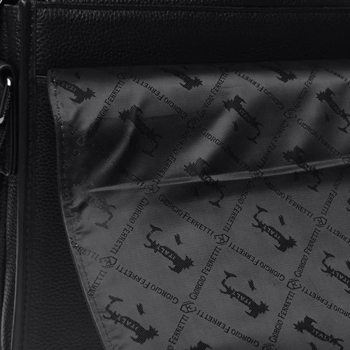 Чоловіча сумка почтальонка Giorgio Ferretti чорна (0149d15-black): Застібка Механічна