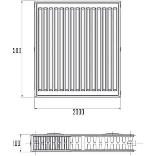 Imas 22-К 500х2000 ниж. подкл: Тип радиатора Панельный