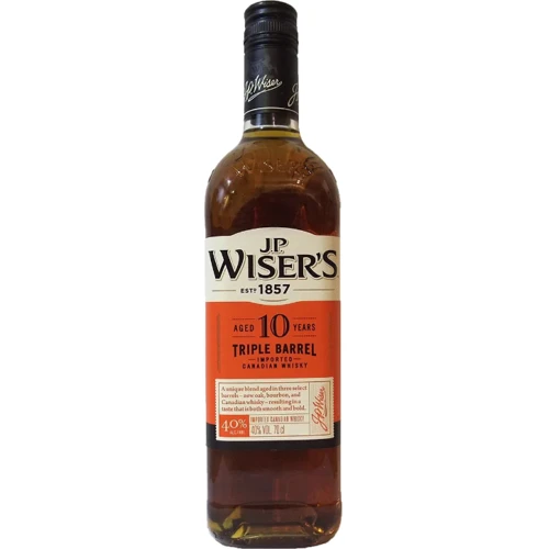 Виски J.P. Wiser's "Tripple Barrel" 10 Aged Years 40 % 0.7 л (STA5000299613054)