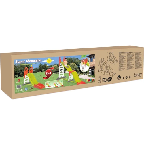 Мега горка Smoby 2 в 1 для детской площадки 150-375 см (310260): Производитель Smoby