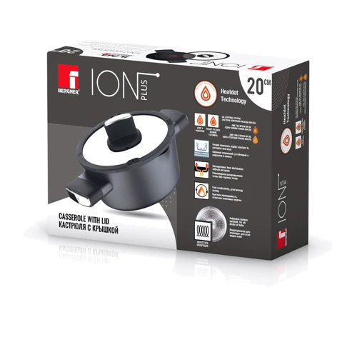 Кастрюля Bergner Ion plus 20 см 2 л (BG-35910-BK): Материал корпуса Алюминий