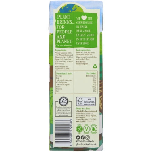 Напиток кокосовый Glebe Farm для бариста 1 л (5060084572508): Вид Кокосовое