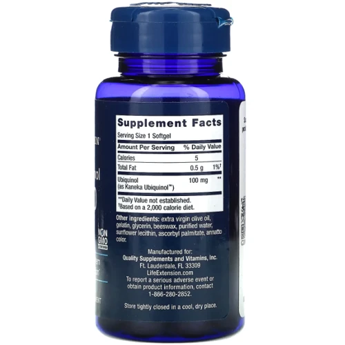 Life Extension Super Ubiquinol CoQ10 Суперубихинол и коэнзим Q10 100 мг 60 капсул: Вид Неферментные