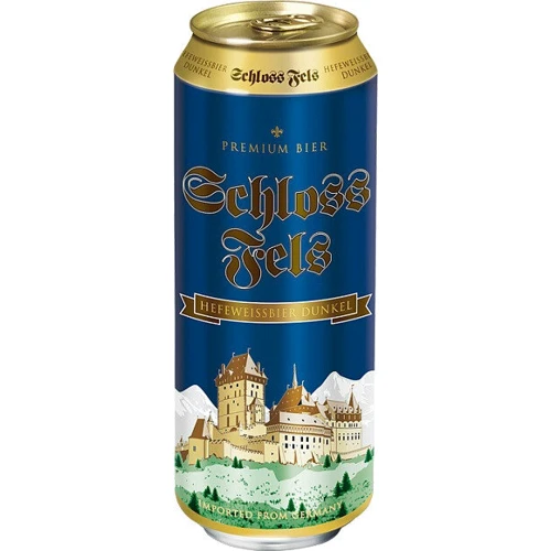 Пиво темное нефильтрованное Schlossfels Hefeweissbier dunkel ж/б 5.2% 0.5л (PLK4054500133535)