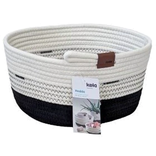 Кошик KELA Hedda чорно-білий 28х15 см (24458)