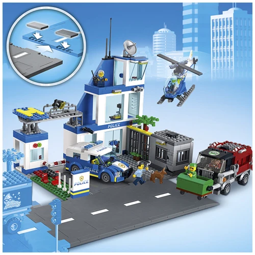 Конструктор LEGO City Полицейский участок (60316): Количество деталей, шт. 668