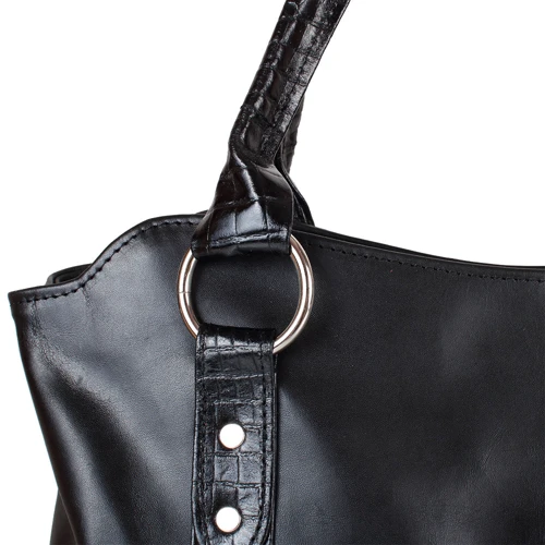 Женская сумка тоут Laskara черная (LK-DD210-black): Фактура Матовая, Гладкая
