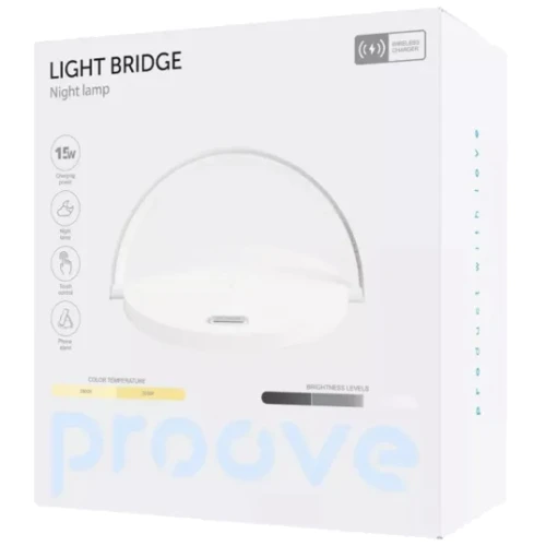 Нічник із бездротовою зарядкою Proove Light Bridge white (PLLB05102002)