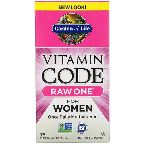 Garden of Life Vitamin Code, RAW One, Once Daily Multivitamin for Women, 75 Vegetarian Capsules (GOL-11403)