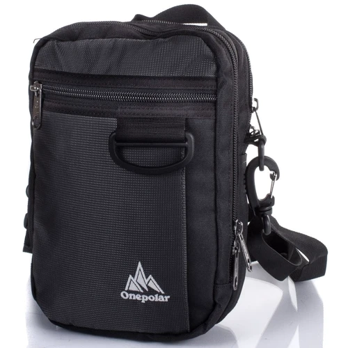 Мужская сумка через плечо Onepolar черная (W3023-black)