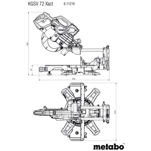 Монтажная пила Metabo KGSV 72 Xact (611216000): Производитель Metabo