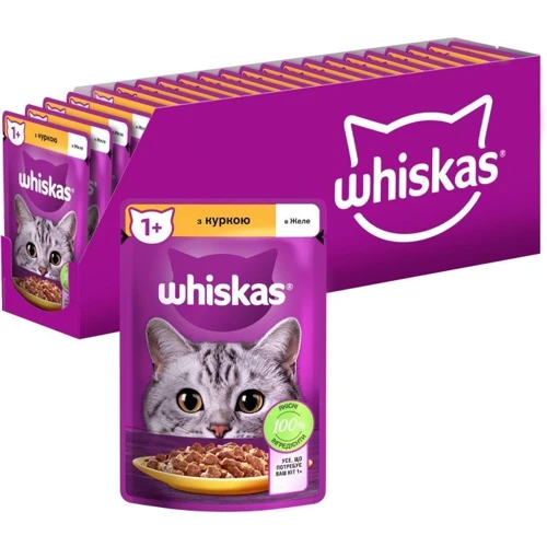 Упаковка влажного корма для котов Whiskas курица в желе 28х85 г (5900951302886): Возраст Взрослые