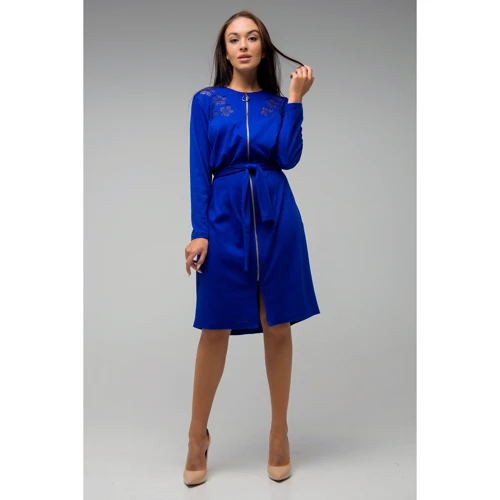 Платье FLFashion Манго СПМ2614 52 синее повседневное до середины бедра