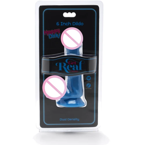 Toy Joy Get Real Happy Dicks Dildo 6 In w.Balls фаллоимитатор с мошонкой и присоской, 15х3,5 см, голубой