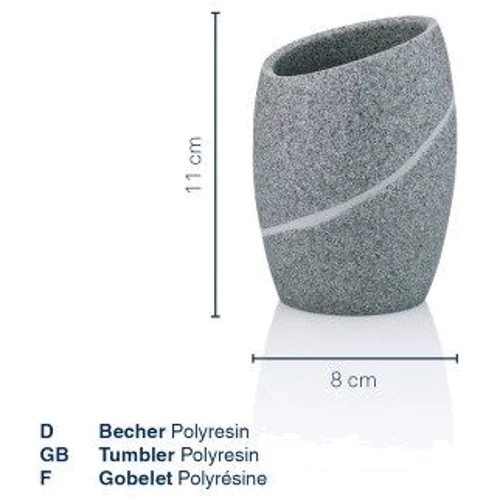 Склянка для зубних щіток KELA Talus сірий 11х8 см (20256)