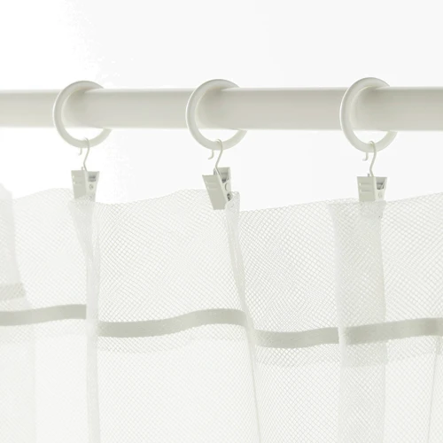 Набір кілець з жабкою та гачком ІКЕА SYRLIG білий 25 мм (40224098)