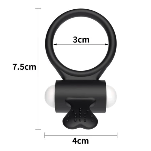 Эрекционное виброкольцо LoveToy Power Clit Cockring, Black