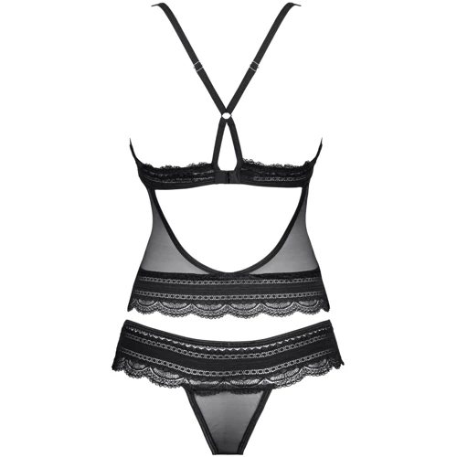 Комплект: топ с трусиками Obsessive Ivannes black 2XL/3XL