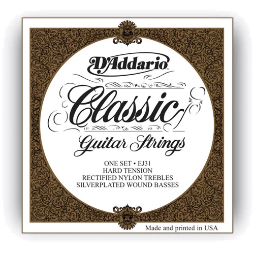 Струна для гітар Струны D`ADDARIO EJ31 PRO ARTE RECTIFIED HARD TENSION: Тип Комплект струн