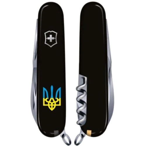 Мультитул Victorinox Spartan Ukraine 91мм/12 функций/черный/Трезубец (1.3603.3_T0016u): Тип мини-мультитул