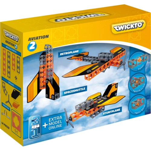 Конструктор TWICKTO Aviation #2 АЭРОПЛАН, ИСТРЕБИТЕЛЬ, 46 деталей