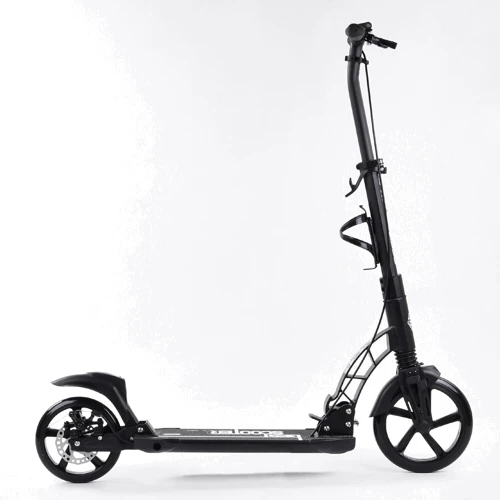 Самокат двухколесный Best Scooter PU колеса, 2 амортизатора, дисковый тормоз Black (100078) фото 7