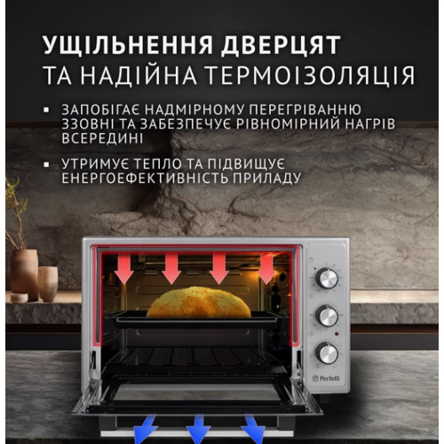 Електрична духовка настільна PERFELLI SIERRA 48 GREY: Виробник Perfelli