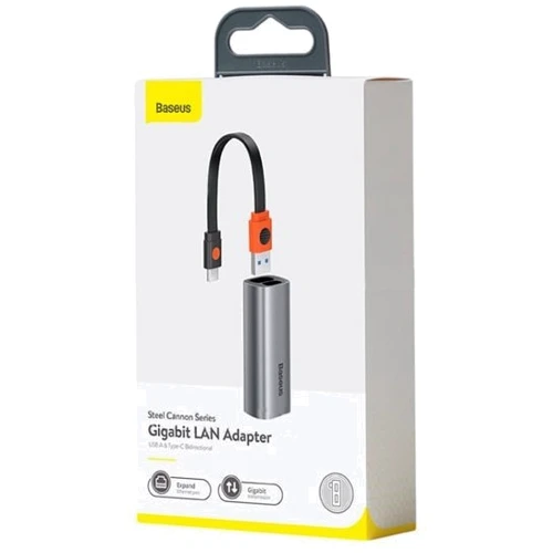 Адаптер Baseus Adapter USB-A / USB-C to Ethernet Dark Grey (CAHUB-AF0G): Додаткові роз'єми Ethernet