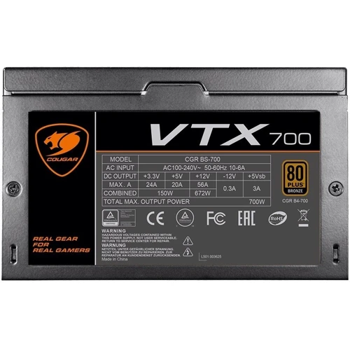 Блок живлення Cougar VTX 500 (CGR BS-500): Форм-фактор ATX