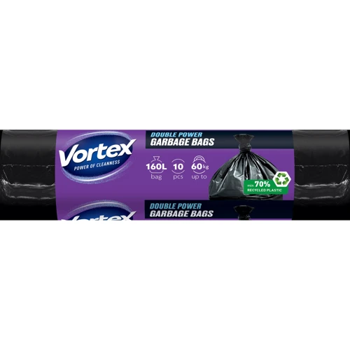 Пакети для сміття Vortex Double Power багатошарові 160 л 10 шт (16119720)