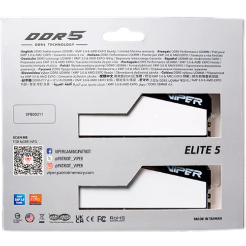 PATRIOT 32 GB (2x16GB) DDR5 5600 MHz Viper Elite 5 White (VEB532G5636KW)