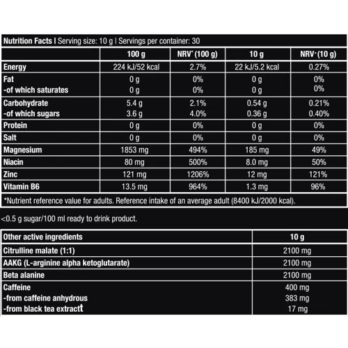 BioTechUSA Black Blood CAF+ 300 g /30 servings/ Blueberry: Тип Комплекс до тренировки