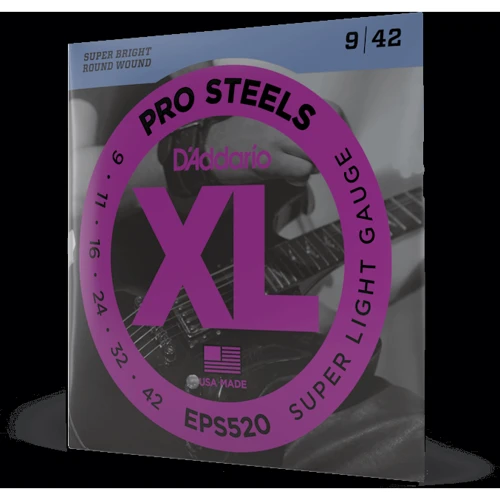 Струна для гітар Гітарні струни D'ADDARIO EPS520 XL PROSTEELS SUPER LIGHT (09-42): Тип Комплект струн