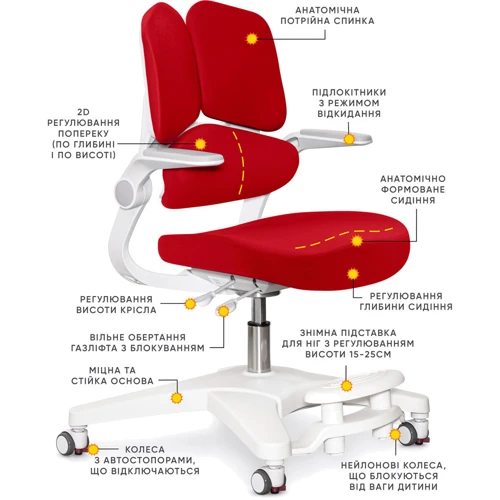 Дитяче крісло Mealux Trident Red (арт.Y-617 KR) фото 10