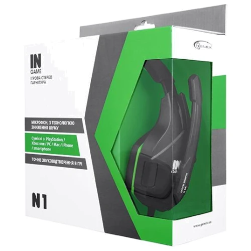 Навушники Gemix N1 Black/Green фото 4