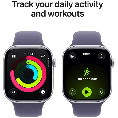 Apple Watch Series 11 GPS 42mm Silver Aluminium Case with Purple Fog Sport Band - M/L (MEU74)