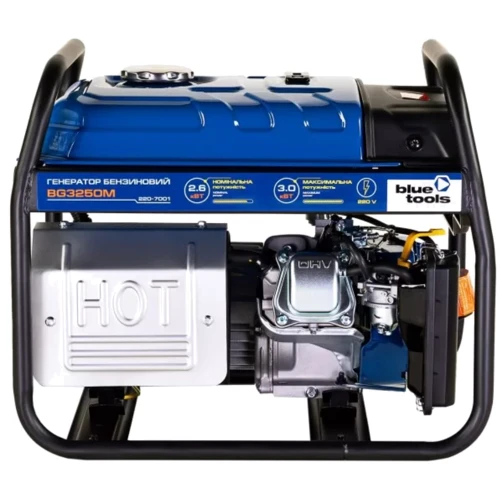 Бензиновый генератор BLUETOOLS BG3250M 3кВт: Объем двигателя 208 куб. см
