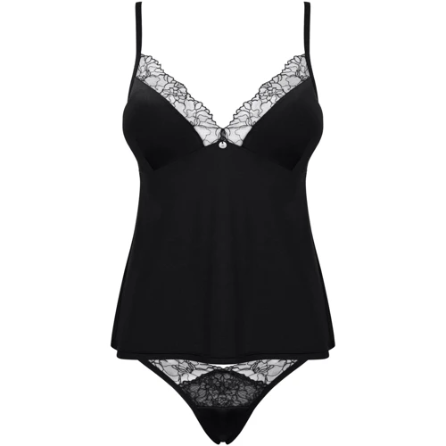 Комплект: топ с трусиками Obsessive Bella Rou black XS/S