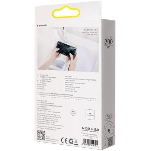 Кабель Baseus USB Cable to USB-C Legend Elbow 66W 2m Red (CACS000509) фото 11