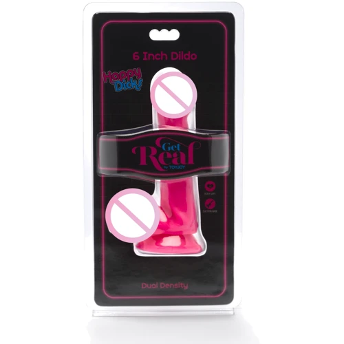 Toy Joy Get Real Happy Dicks Dildo 6 In w.Balls фаллоимитатор с мошонкой и присоской, 15х3,5 см, розовый