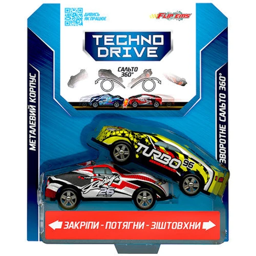 Набір гральних машинок TechnoDrive Flip'ems Крутий переворот 2 шт в асортименті (1311): Виробник TechnoDrive