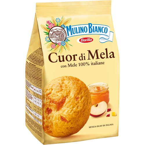 Печенье Mulino Bianco Cuor di mela с яблоком 250 г (8076809530286): Вес нетто 250 г