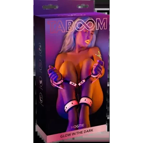 Крестообразный БДСМ фиксатор с карабинами Taboom Hogtie (розовый)