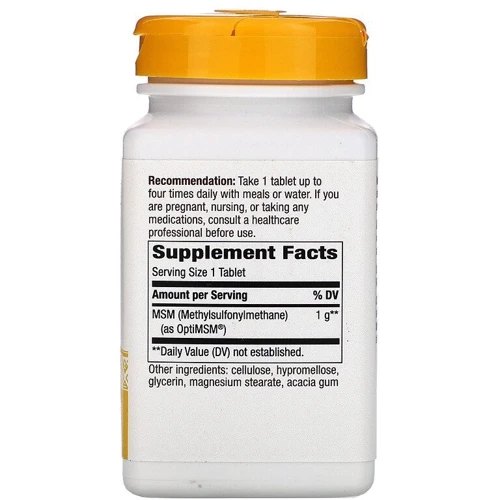 Nature's Way Opti MSM 1000 mg Метилсульфонілметан або МСМ 120 вегетаріанських пігулок: Тип Глюкозамин