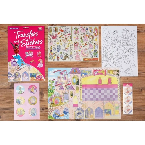 Набір перекладних наклейок Scribble Down з онлайн додатком Казка про принцесу, А4