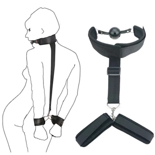 Наручные ремни с кляпом NDS 6602 Black (22183)