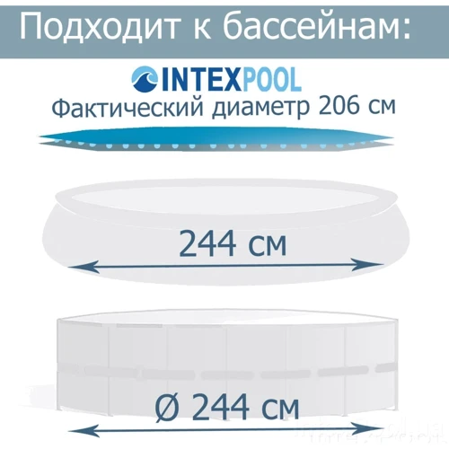Тент Intex 29020 антиохлаждение для бассейнов 244 см: Тип Тент